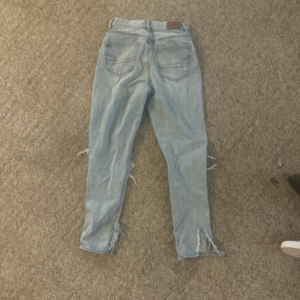 American Eagle Outfitters Light Blue High-Rise Distressed Jeans
